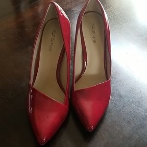 Call it Spring red women's pumps. new**